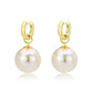 3W1741G - Flash Gold Brass Earring with Synthetic in White-0