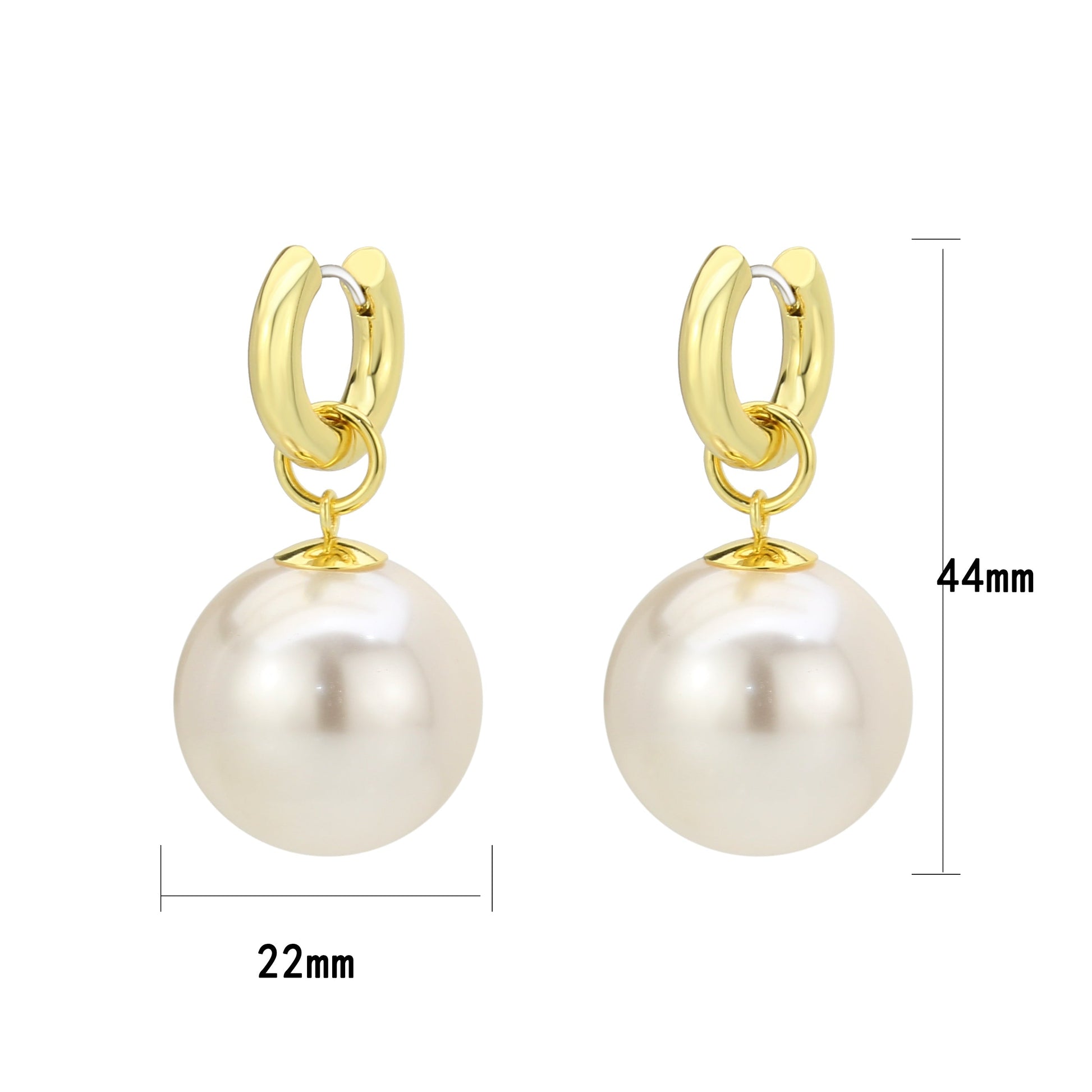 3W1741G - Flash Gold Brass Earring with Synthetic in White-1