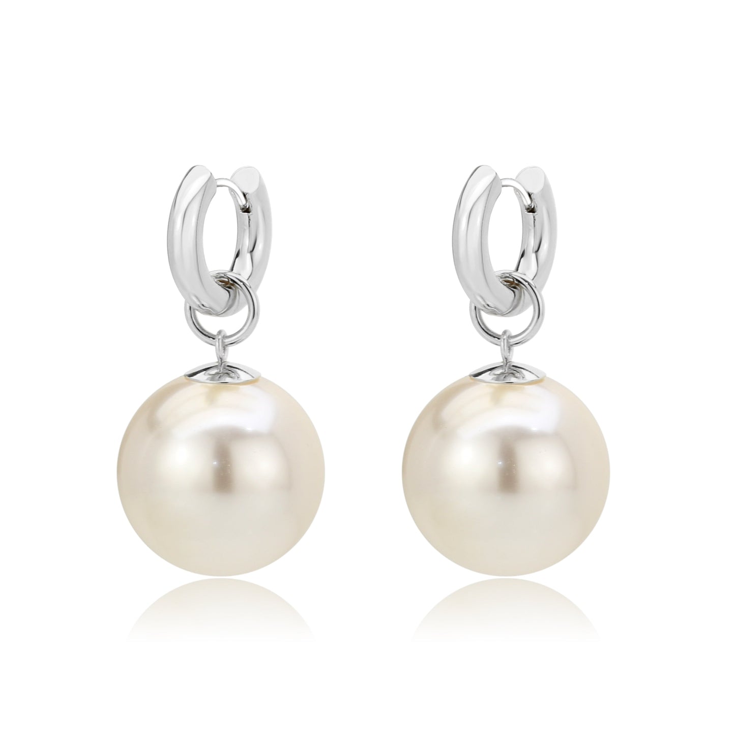 3W1741 - Imitation Rhodium Brass Earring with Synthetic in White-0