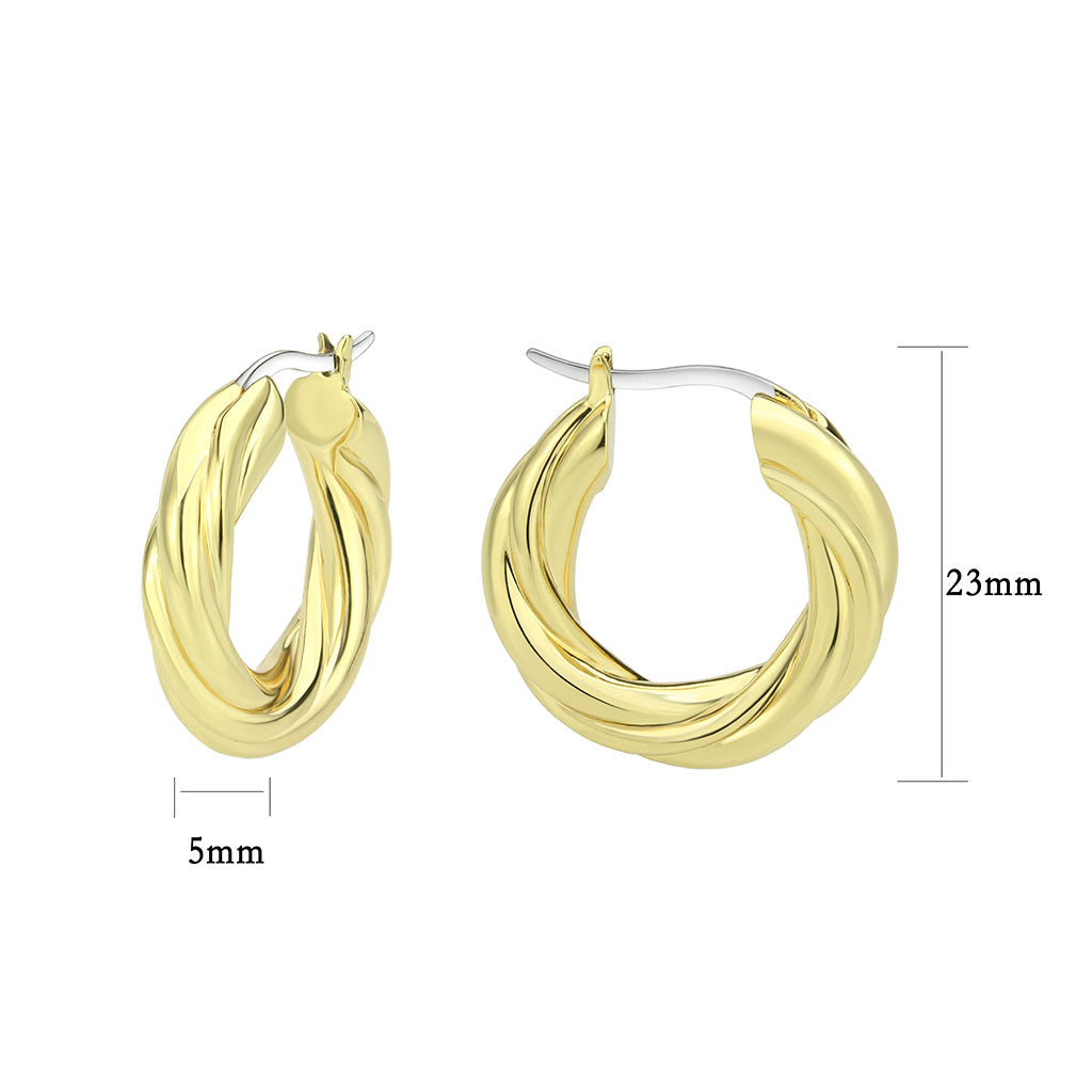 3W1743G - Flash Gold Brass Earring with NoStone in No Stone-1
