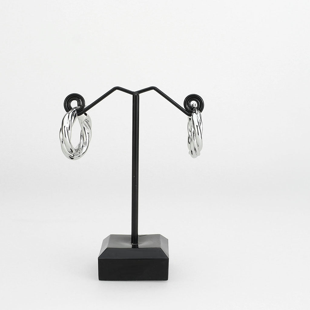 3W1743 - Imitation Rhodium Brass Earring with NoStone in No Stone-2