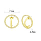 3W1744G - Flash Gold Brass Earring with AAA Grade CZ in Clear-1
