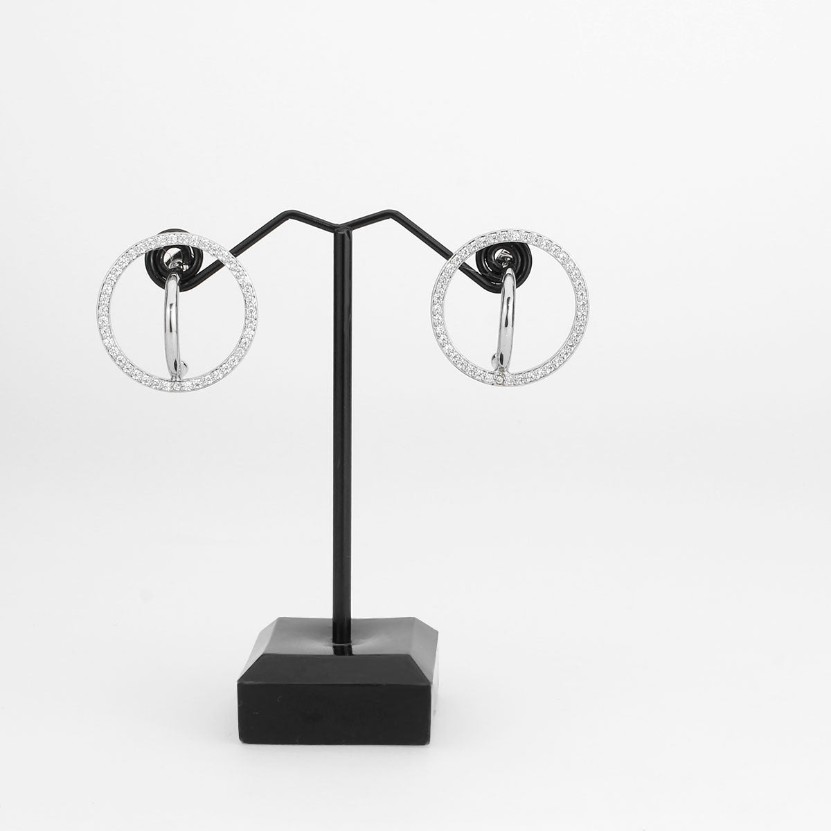 3W1744 - Imitation Rhodium Brass Earring with AAA Grade CZ in Clear-1