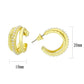 3W1746G - Flash Gold Brass Earring with Synthetic in White-2