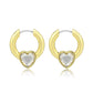 3W1747G - Flash Gold Brass Earring with Top Grade Crystal in Clear-0