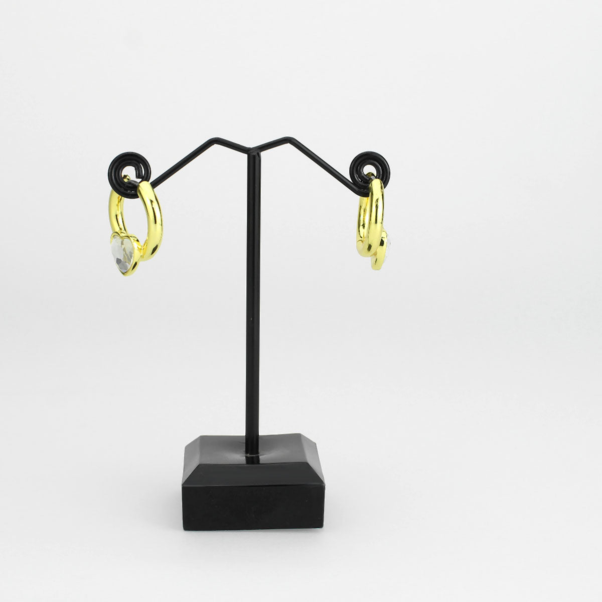 3W1747G - Flash Gold Brass Earring with Top Grade Crystal in Clear-2