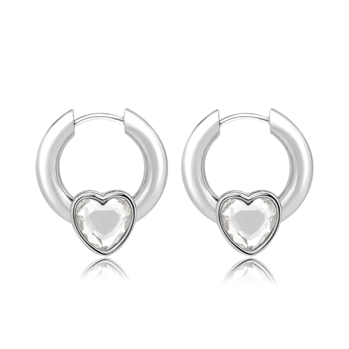 3W1747 - Imitation Rhodium Brass Earring with Top Grade Crystal in Clear-0