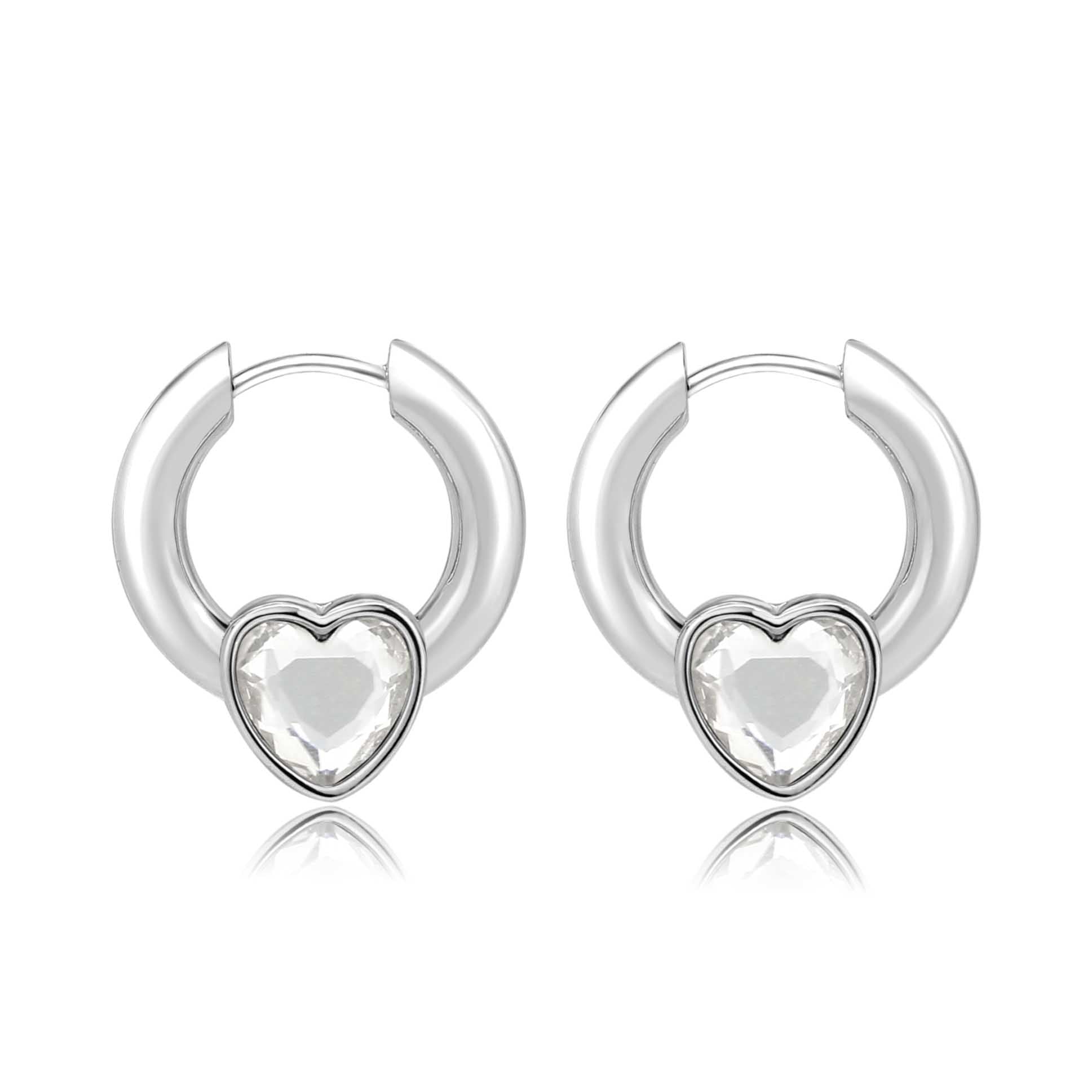 3W1747 - Imitation Rhodium Brass Earring with Top Grade Crystal in Clear-0