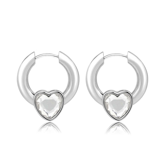 3W1747 - Imitation Rhodium Brass Earring with Top Grade Crystal in Clear-0