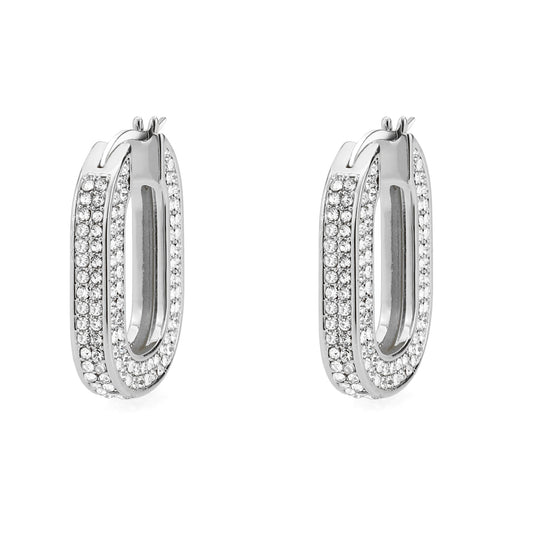 3W1748 - Imitation Rhodium Brass Earring with Top Grade Crystal in Clear-0