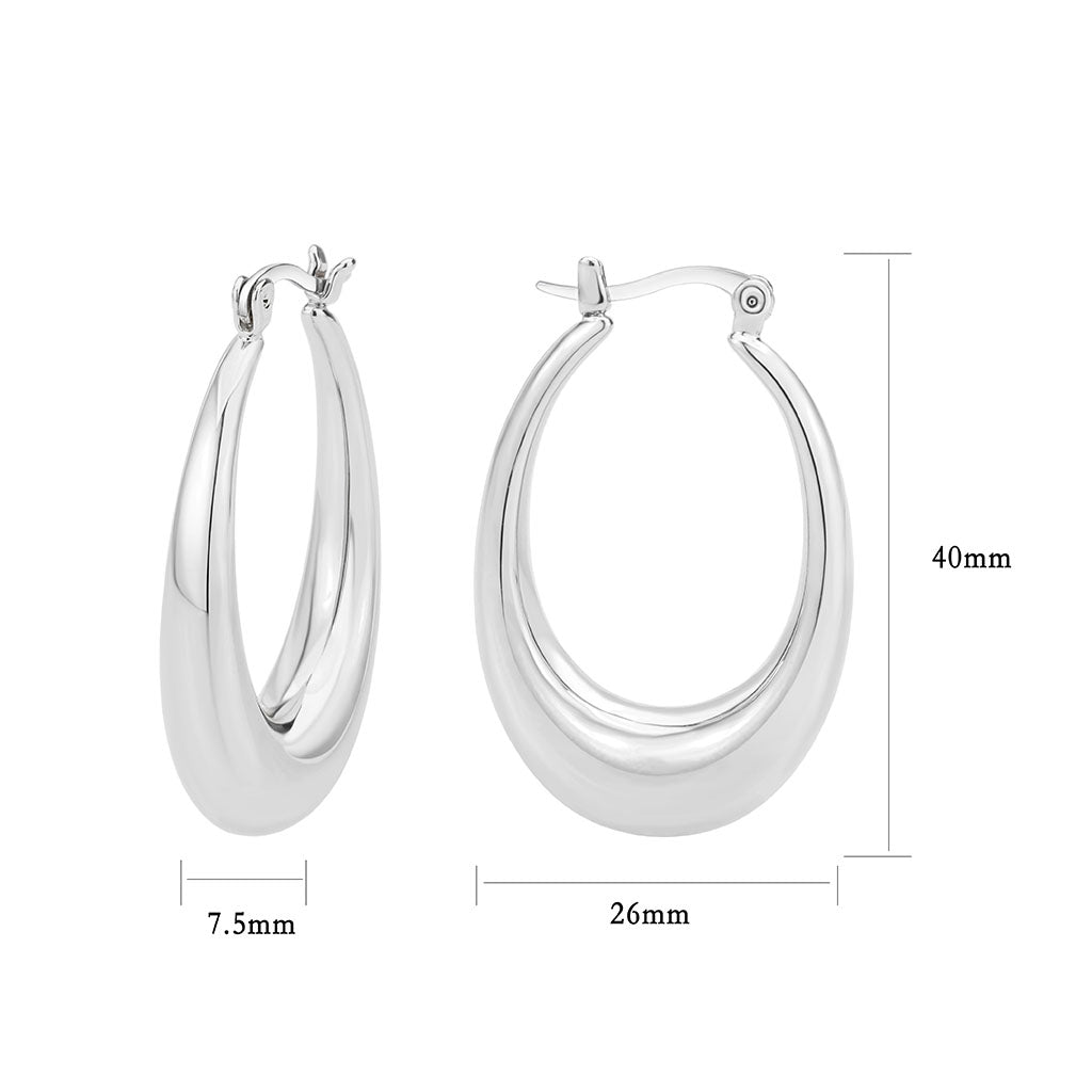 3W1749 - Imitation Rhodium Brass Earring with NoStone in No Stone-1