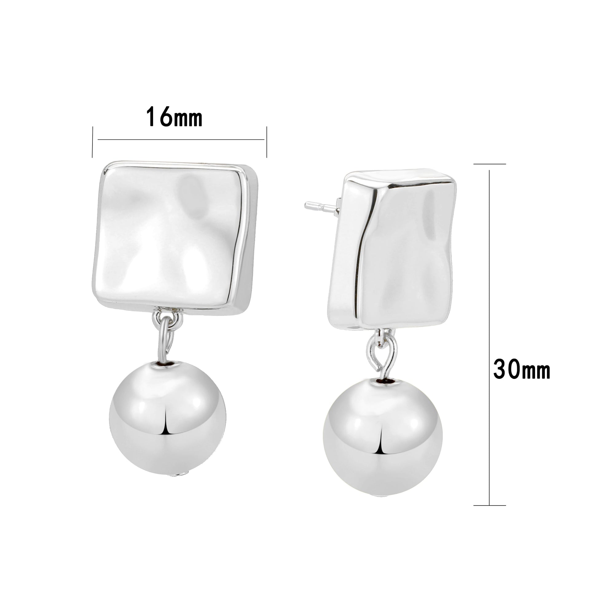 3W1750 - Imitation Rhodium Brass Earring with NoStone in No Stone-0