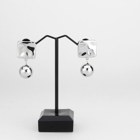 3W1750 - Imitation Rhodium Brass Earring with NoStone in No Stone-1