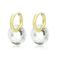 3W1754G - Flash Gold Brass Earring with Synthetic in Clear-0