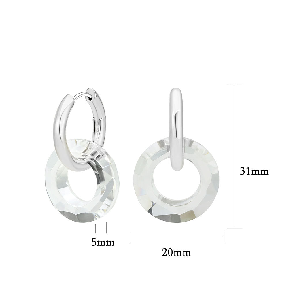3W1754 - Imitation Rhodium Brass Earring with Synthetic in Clear-0