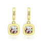 3W1756G - Flash Gold Brass Earring with AAA Grade CZ in MultiColor-0