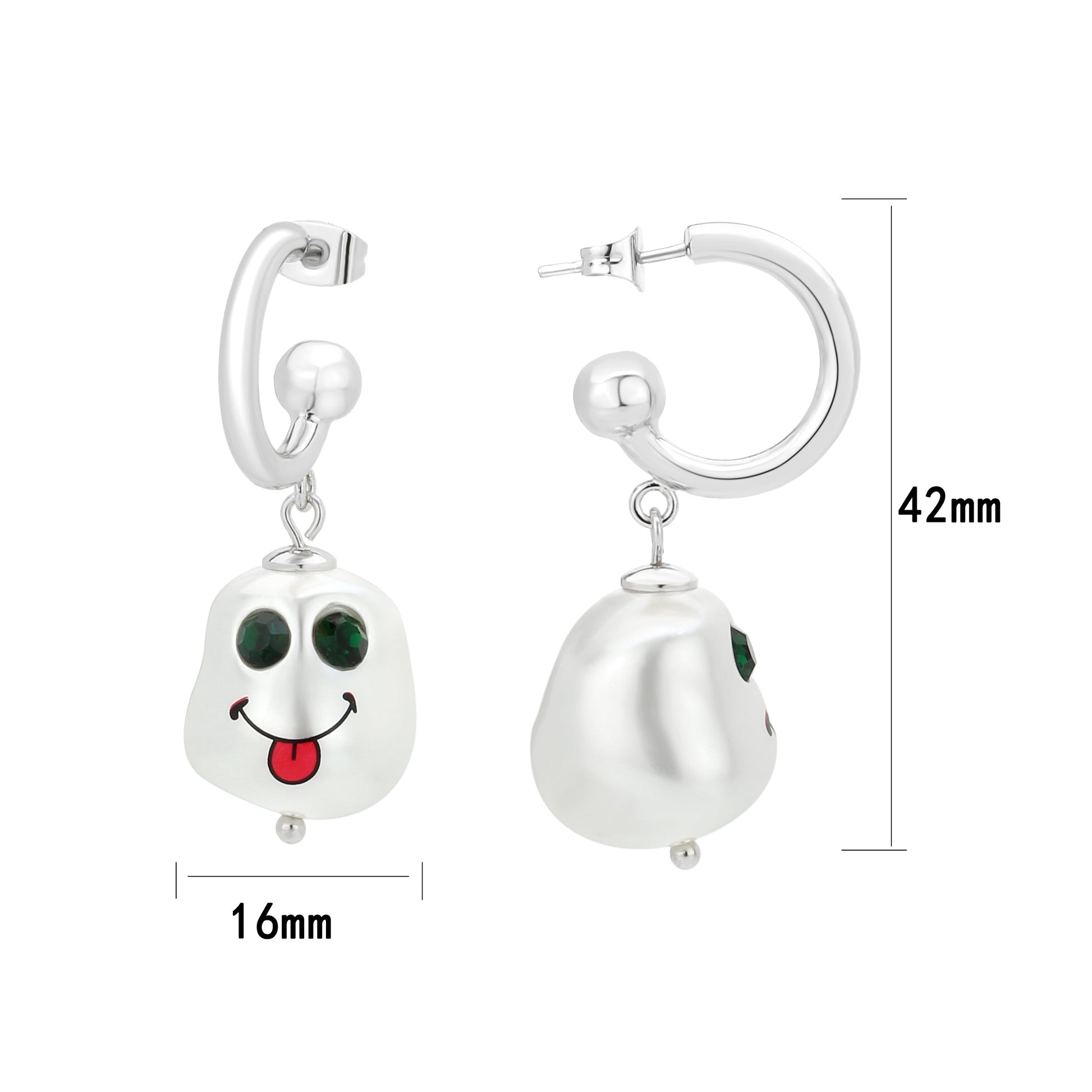 3W1757 - Imitation Rhodium Brass Earring with Synthetic in MultiColor-0