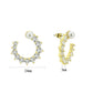 3W1758G - Flash Gold Brass Earring with AAA Grade CZ in Clear-0