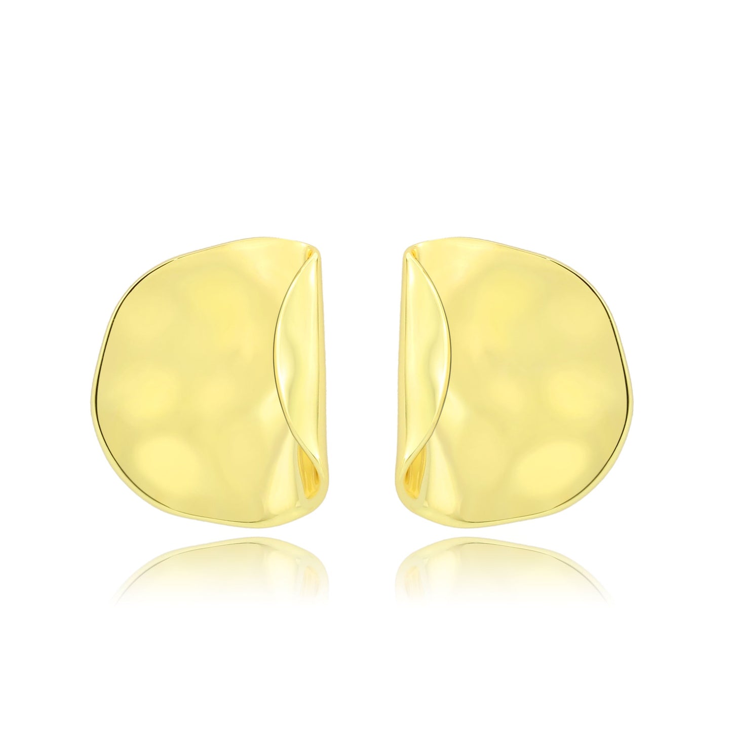 3W1760G - Flash Gold Brass Earring with NoStone in No Stone-2