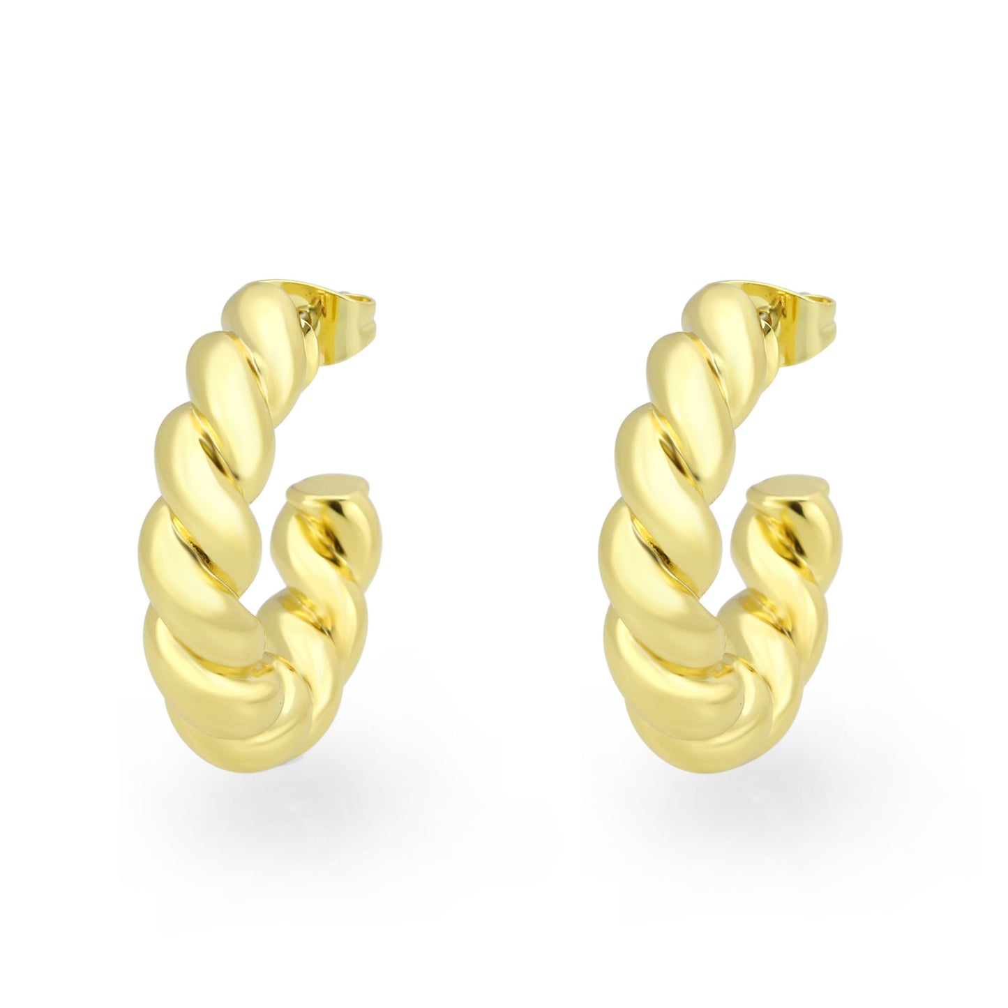 3W1761G - Flash Gold Brass Earring with NoStone in No Stone-2