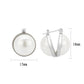 3W1764 - Imitation Rhodium Brass Earring with Synthetic in White-2
