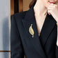 3W1765G - Flash Gold Brass Brooches with AAA Grade CZ in Clear-1