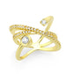 3W1766G - Flash Gold Brass Ring with AAA Grade CZ in Clear-0