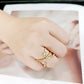 3W1766G - Flash Gold Brass Ring with AAA Grade CZ in Clear-1