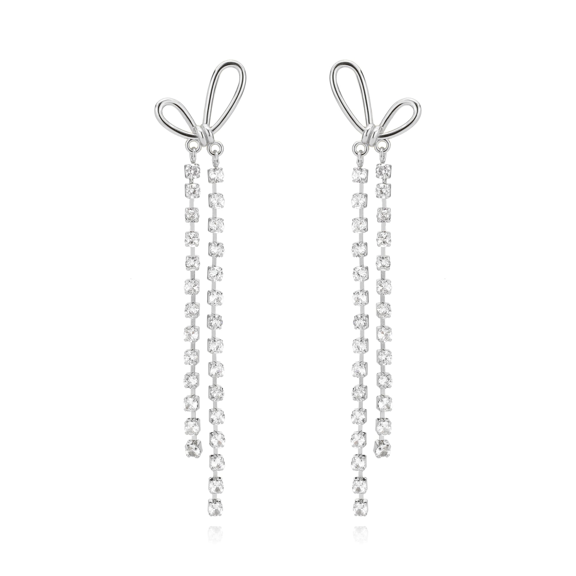 3W1768 - Imitation Rhodium Brass Earring with Top Grade Crystal in Clear-2