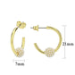 3W1774 - Flash Gold Brass Earring with Synthetic in White-1
