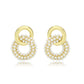3W1775 - Flash Gold Brass Earring with Synthetic in White-0