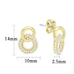 3W1775 - Flash Gold Brass Earring with Synthetic in White-1