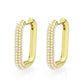 3W1777 - Flash Gold Brass Earring with Synthetic in White-0