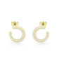 3W1780 - Flash Gold Brass Earring with Synthetic in White-0
