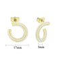 3W1780 - Flash Gold Brass Earring with Synthetic in White-1