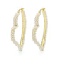 3W1781 - Flash Gold Brass Earring with Synthetic in White-0