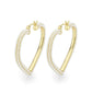 3W1782 - Flash Gold Brass Earring with Synthetic in White-0