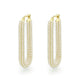 3W1783 - Flash Gold Brass Earring with Synthetic in White-0