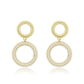 3W1784 - Flash Gold Brass Earring with Synthetic in White-0