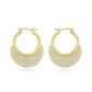 3W1785 - Flash Gold Brass Earring with Synthetic in White-0