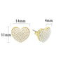 3W1787 - Flash Gold Brass Earring with Synthetic in White-1
