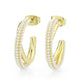 3W1788 - Flash Gold Brass Earring with Synthetic in White-0