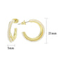 3W1788 - Flash Gold Brass Earring with Synthetic in White-1