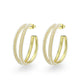 3W1789 - Flash Gold Brass Earring with Synthetic in White-0