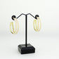 3W1789 - Flash Gold Brass Earring with Synthetic in White-2