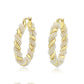 3W1790 - Flash Gold Brass Earring with Synthetic in White-0