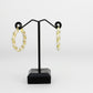 3W1790 - Flash Gold Brass Earring with Synthetic in White-2