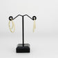 3W1791 - Flash Gold Brass Earring with Synthetic in White-2