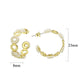 3W1792 - Flash Gold Brass Earring with Synthetic in White-1
