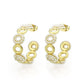 3W1792 - Flash Gold Brass Earring with Synthetic in White-0